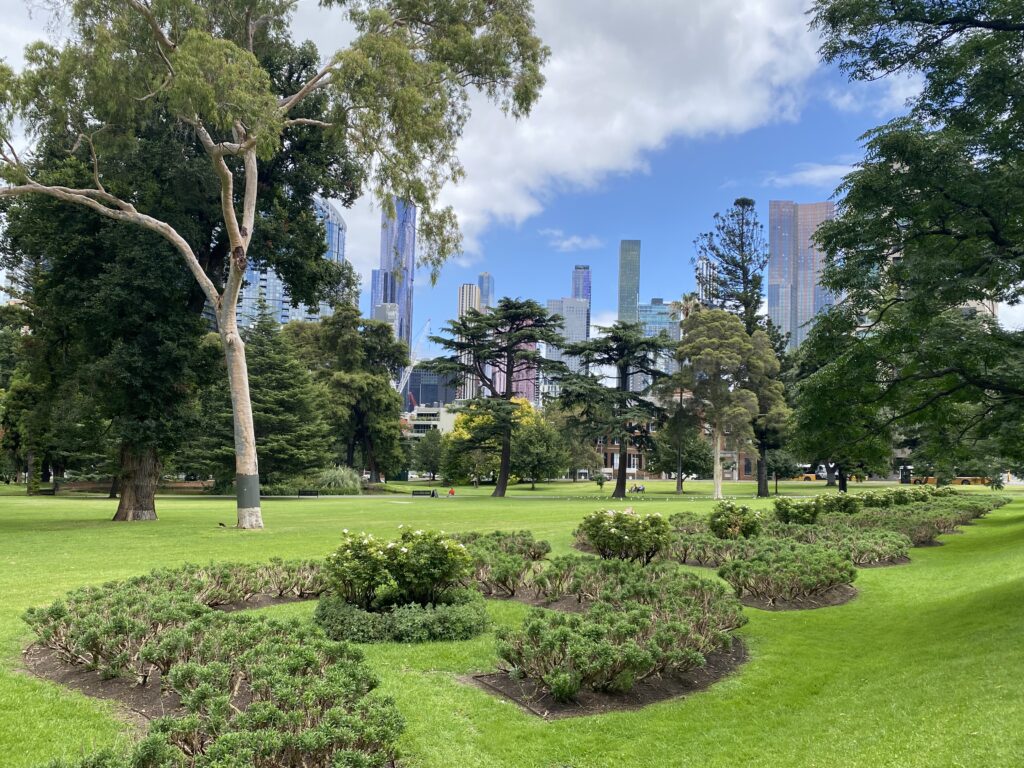 Carlton Gardens (UNESCO World Heritage Site) in Melbourne, Australia