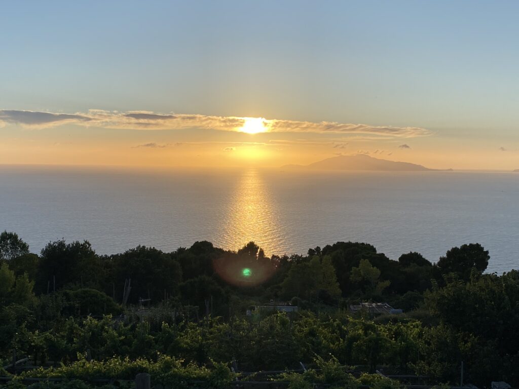 Sunset on the Mediterranean Sea as viewed from Anacapri, Italy